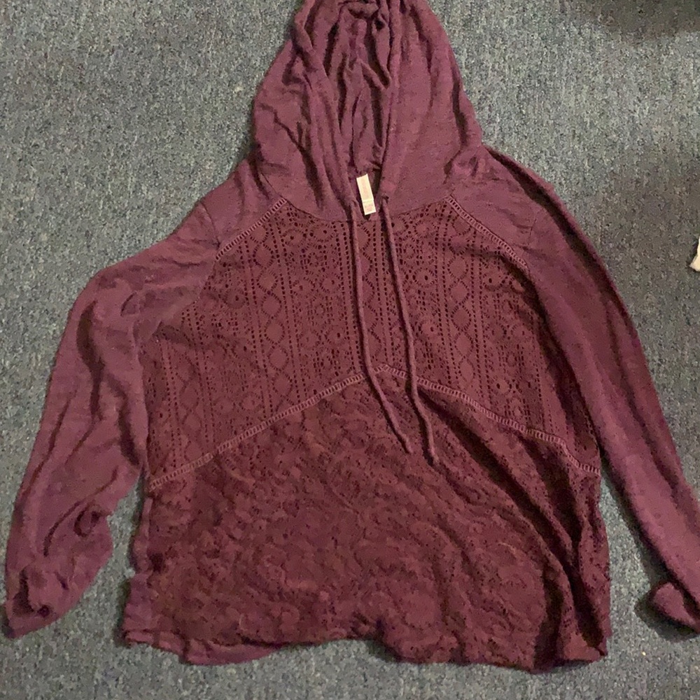 Purple Long sleeve with a hood